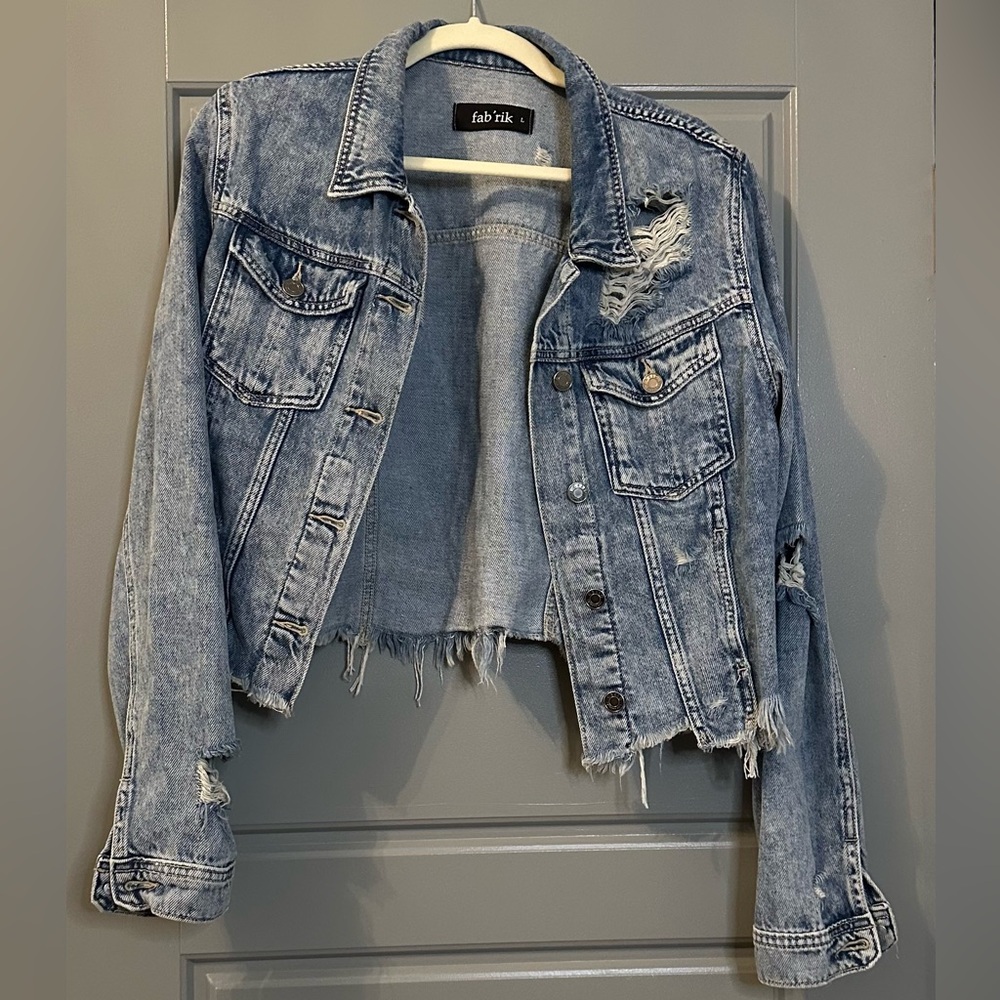 Fab'rik Blue Distressed Denim Jacket